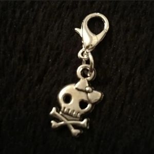 SKULL BOW PLANNER CHARM CLIPON RIBBON SILVER
